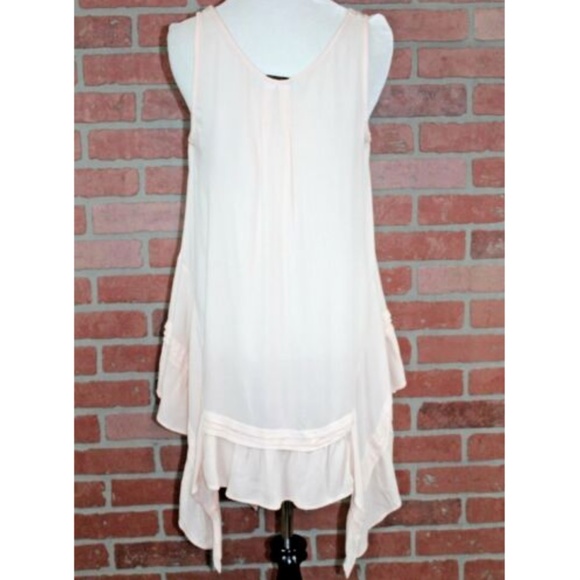 Blush Pink Sleeveless Boho Handerchief Hem Tunic - Picture 5 of 6